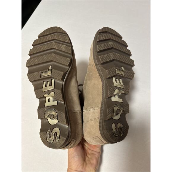 Sorel Youth 5 Joan Of Arctic Wedge II Ash Brown Suede Lace Up Neutral Gorpcore - Picture 5 of 6